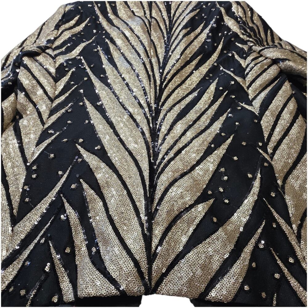 Spirit Halloween Gold Black Sequin Blazer Jacket Men XL NWT Showman Costume - Picture 3 of 9